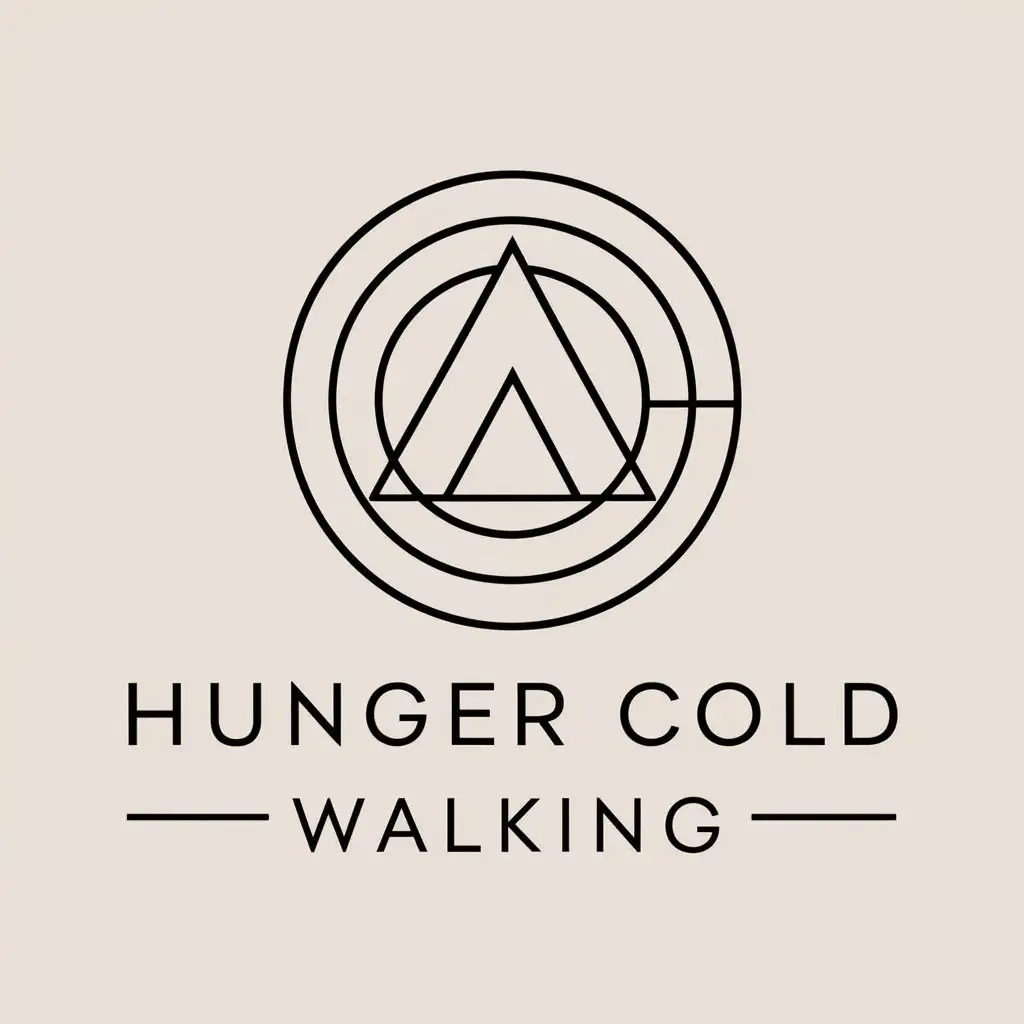 LOGO-Design-for-Hunger-Cold-Walking-Abstract-Circles-and-Triangles-with-a-Clear-Background