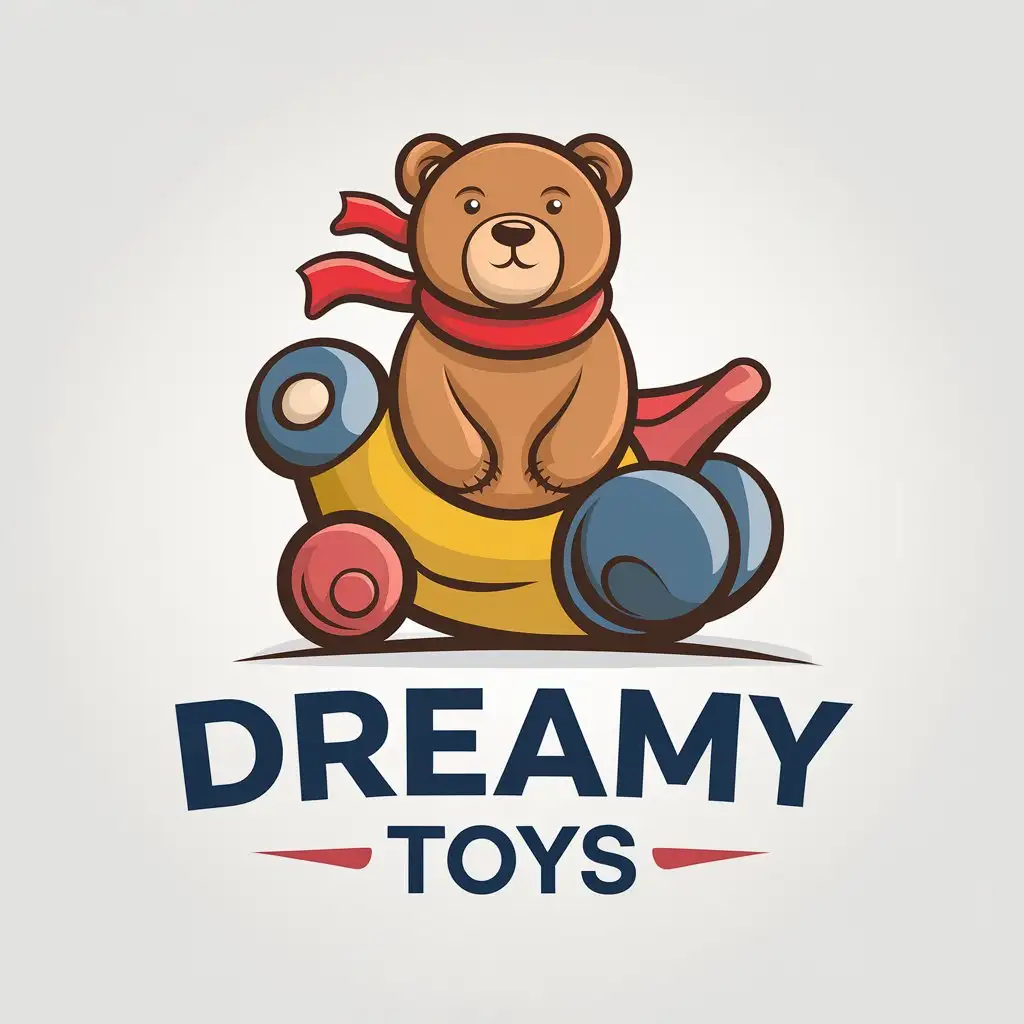 LOGO Design for Dreamy Toys Bear Symbol with Moderate Style and Clear Background