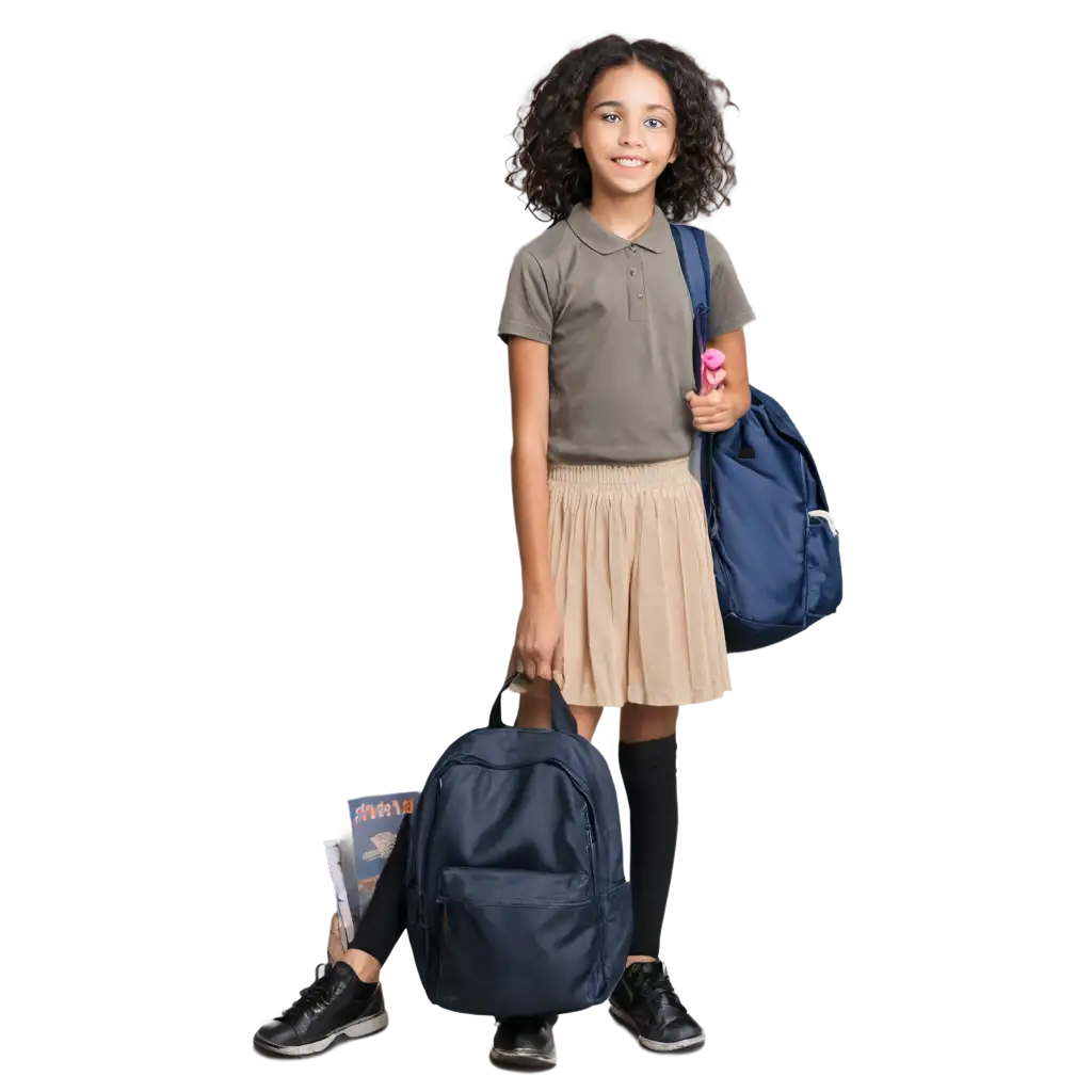 PNG-Image-of-a-Girl-with-School-Bag-and-Book-Perfect-for-Educational-Themes