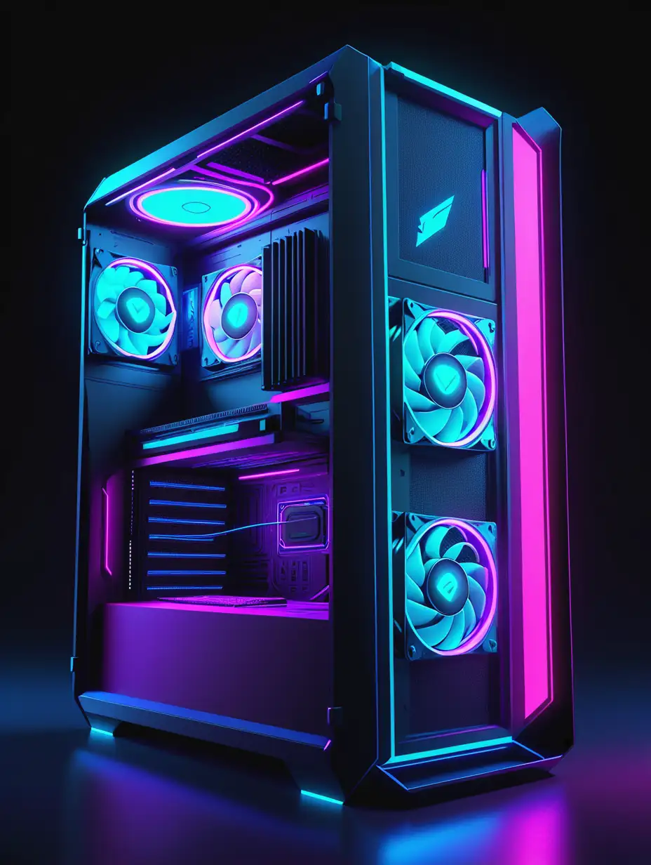 Detailed-Rendering-of-a-NeonColored-Gaming-Computer