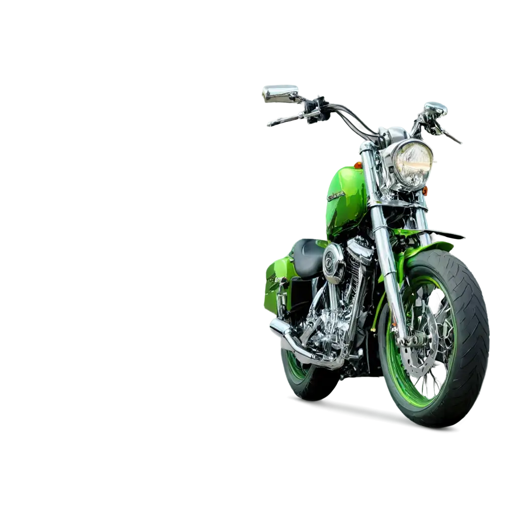 HighQuality-Harley-Davidson-Motorcycle-PNG-Image-in-Green-for-Versatile-Usage