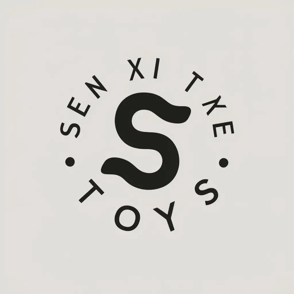 a vector logo design,with the text "Sen Xin Toys", main symbol:S,Minimalistic,be used in toys industry,clear background