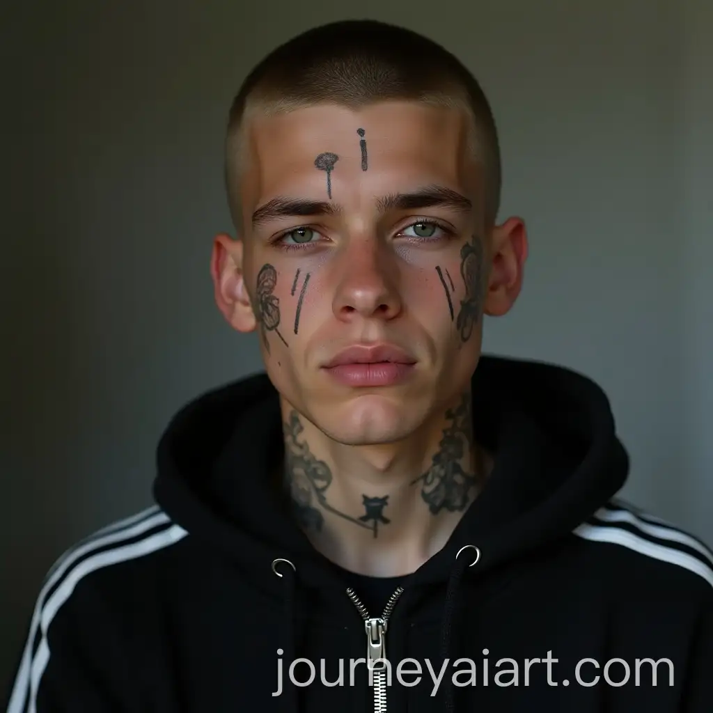 Teenager-with-Punk-Facial-Piercings-and-ShAI-Image-Prompt-Expansionaved-Buzz-Cut-in-UltraRealistic-Style