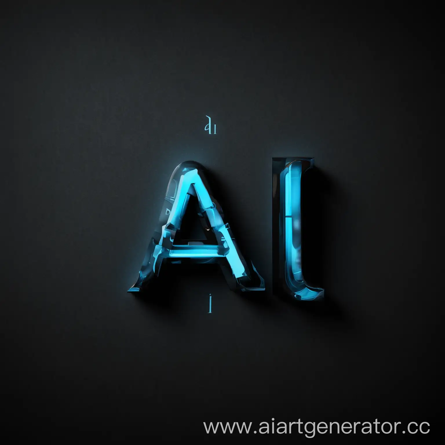 On a black background in the middle there are two letters "AI" in blue