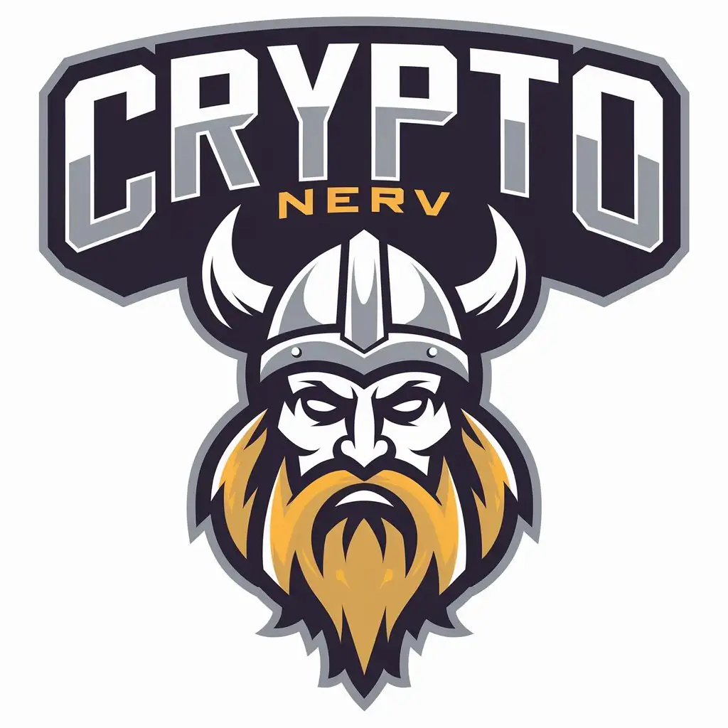 LOGO Design for Crypto NERV Viking Helmet Symbol on Clear Background