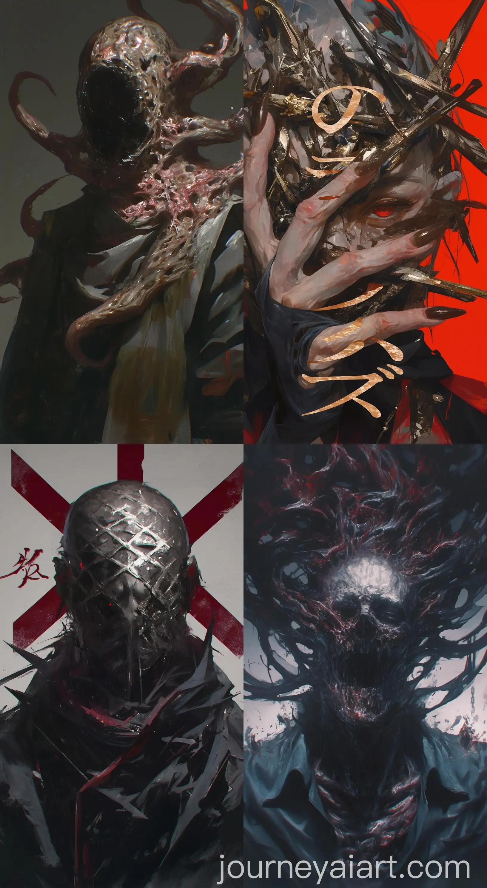 Creepy-Man-Covered-with-Japanese-Characters-in-Absurd-Surrealism-Style