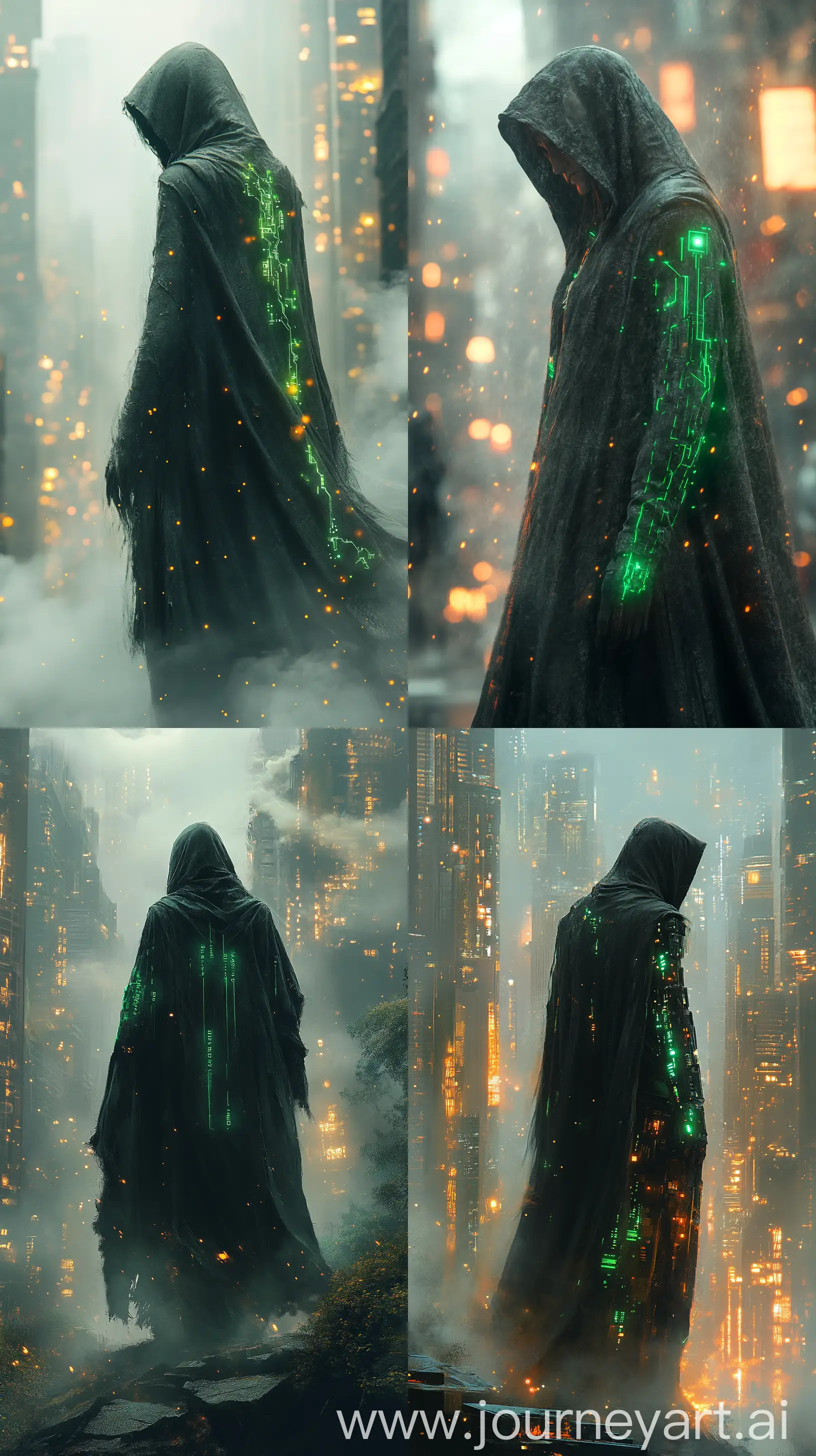 Cloaked-CyberMage-Casting-Neon-Magic-in-a-Decaying-Futuristic-City