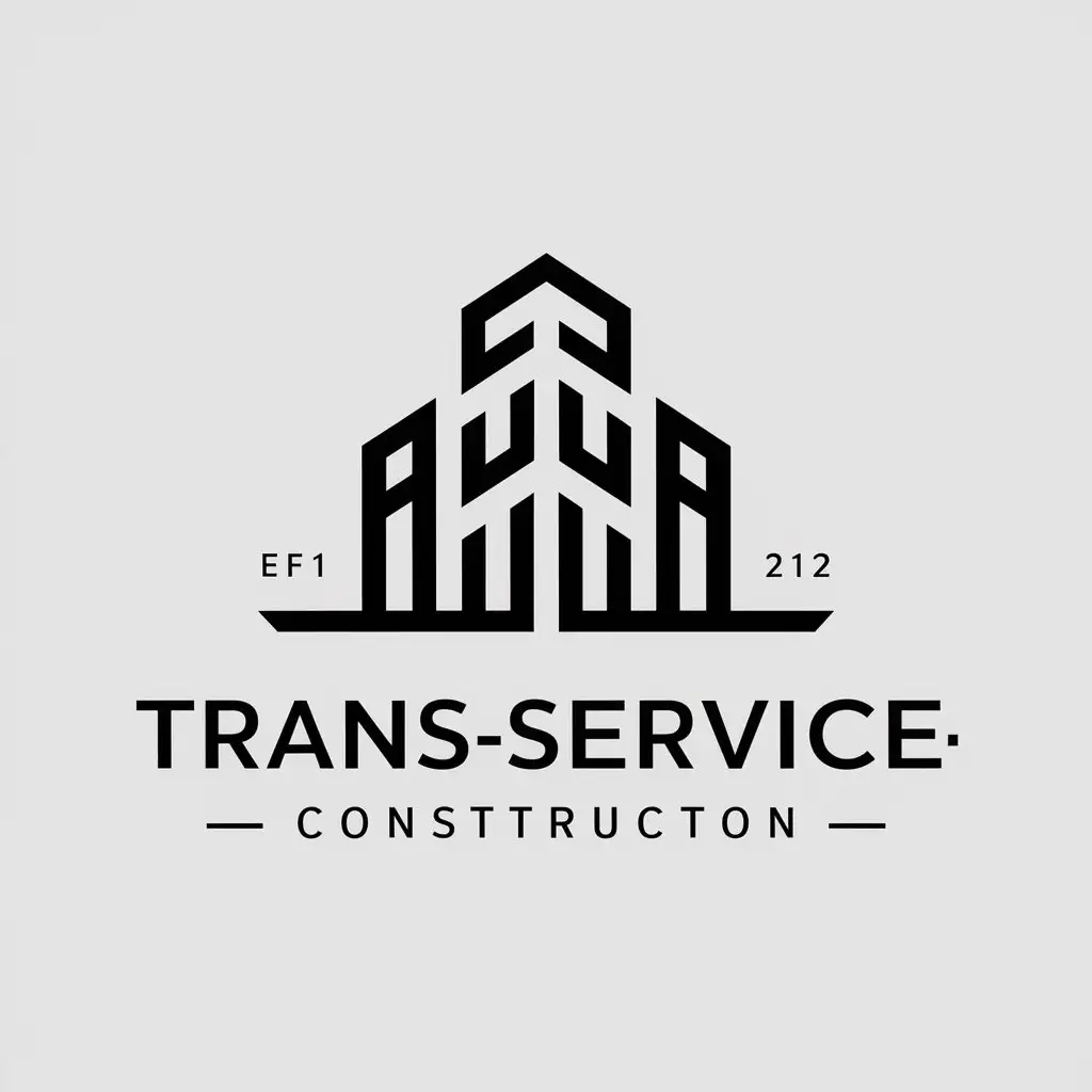 a vector logo design,with the text "Trans-Service", main symbol:building,Moderate,be used in Construction industry,clear background