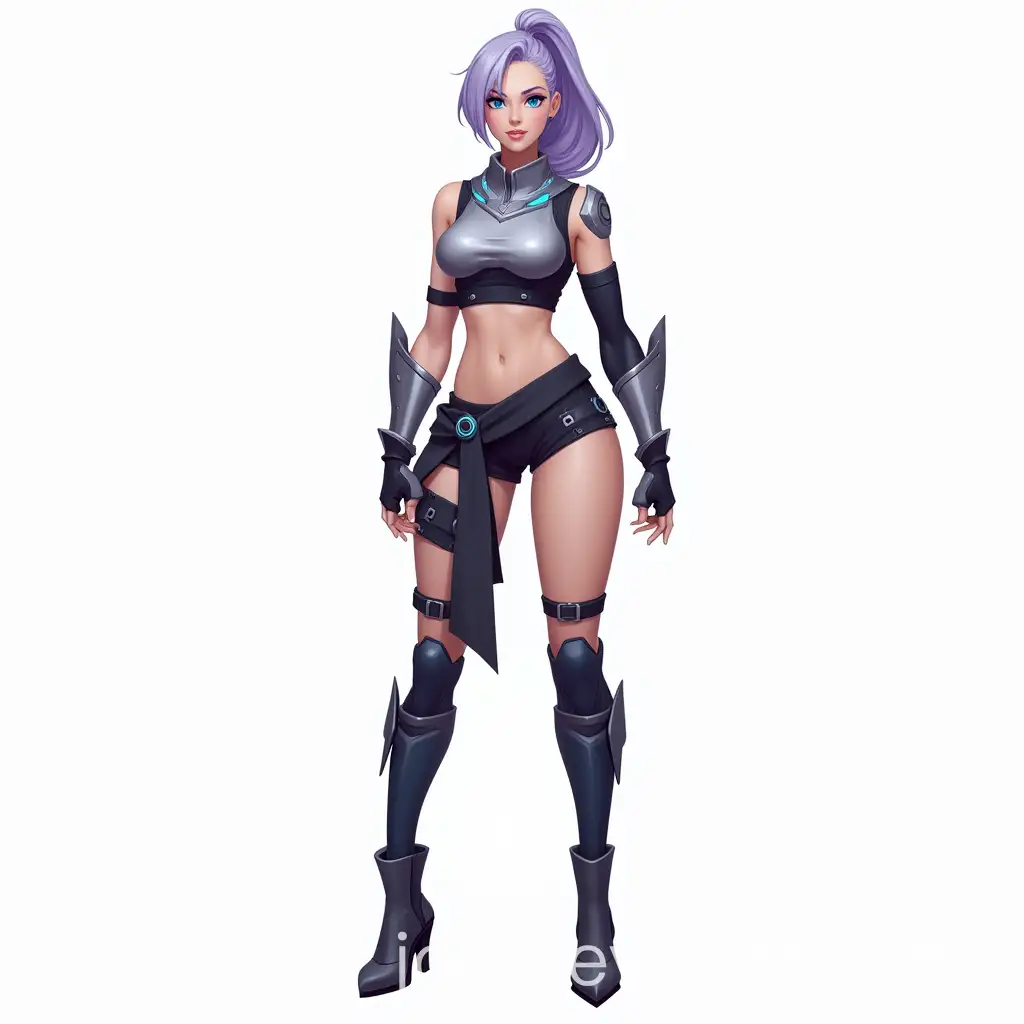 Female-MOBA-5v5-Hero-with-Tactical-NinjaInspired-Outfit-and-Mystical-Aura