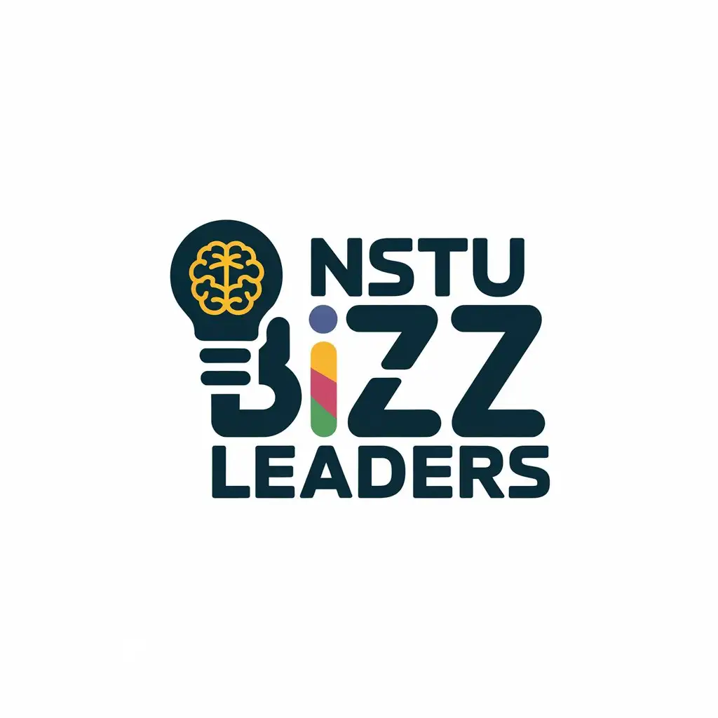 LOGO Design for NSTU Bizz Leaders Yellow Bulb with Brain Symbolizing Innovation in Finance