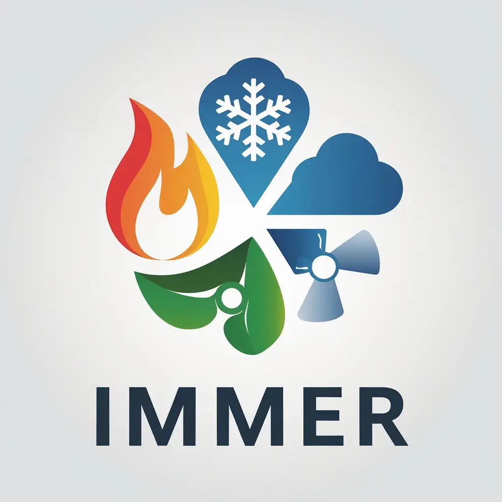 LOGO Design for Immer Heat Cold Air Eco Moderate Theme with Clear Background