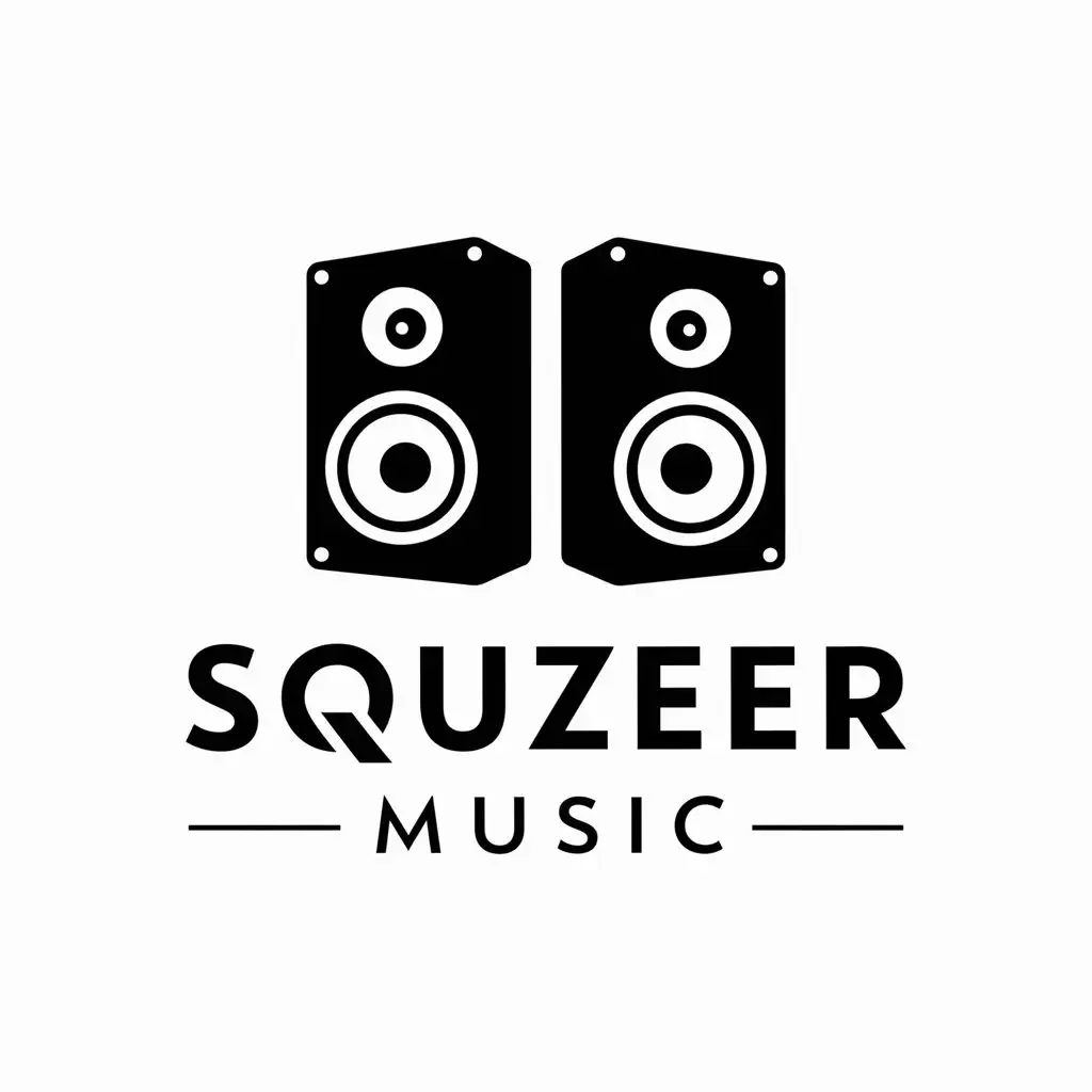 LOGO Design for SQUZEER MUSIC Speakers Icon in Vector Style for Entertainment Industry