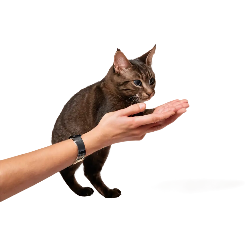 Caring-Touch-HighResolution-PNG-Image-of-Hand-Petting-a-Cat