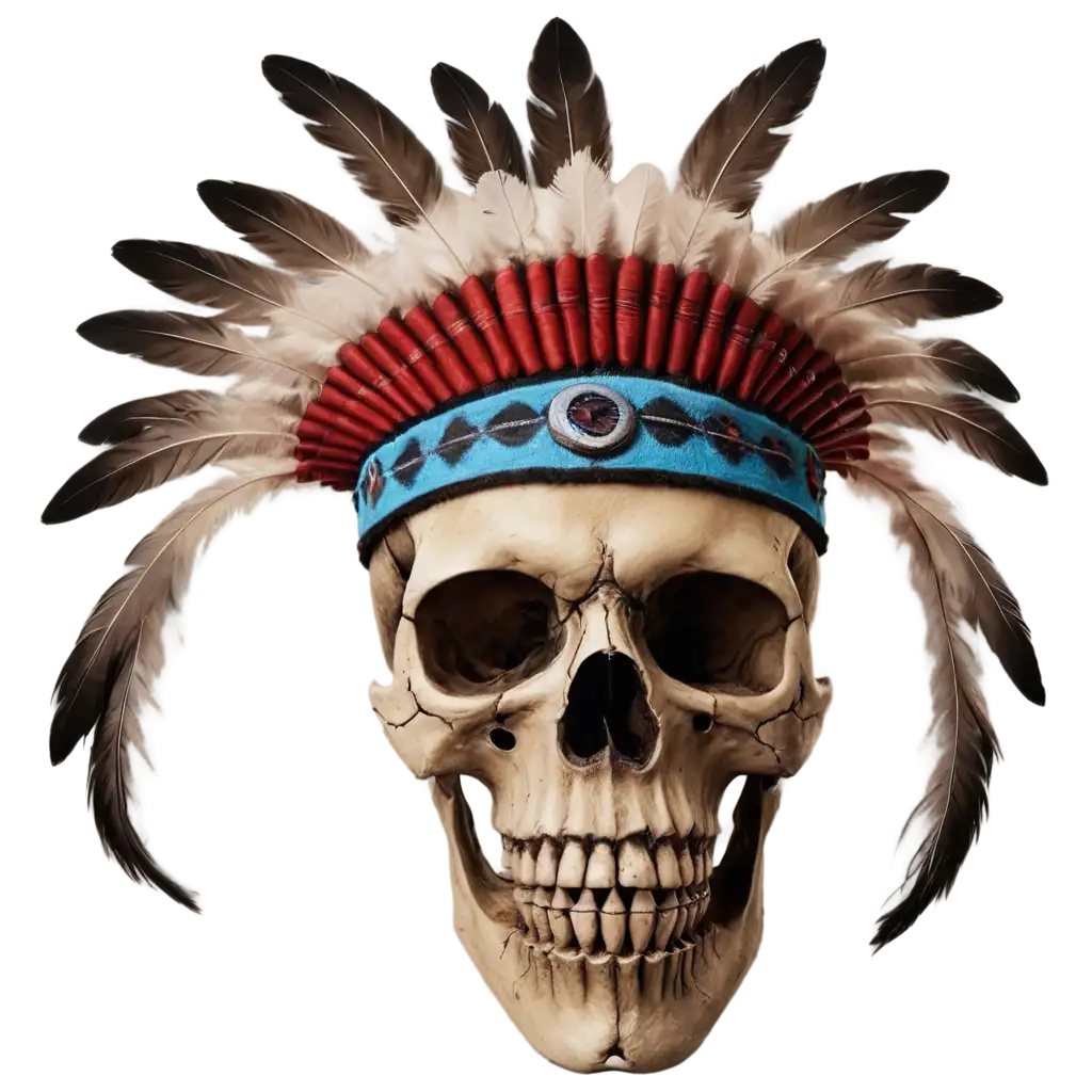 Skull-Chief-Indian-Native-America-PNG-Image-Symbolic-Representation-of-Indigenous-Heritage