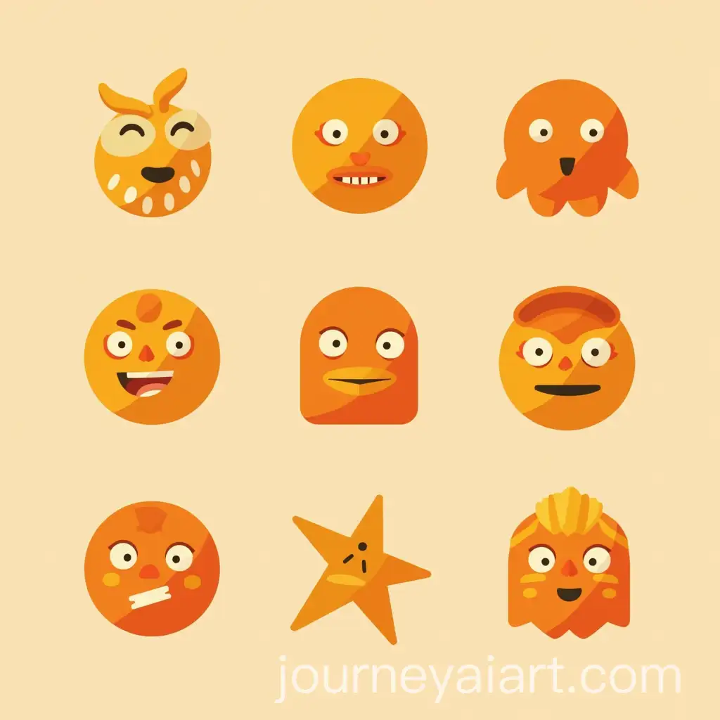 Babylonianthemed-Language-Learning-App-Icons-in-Orange