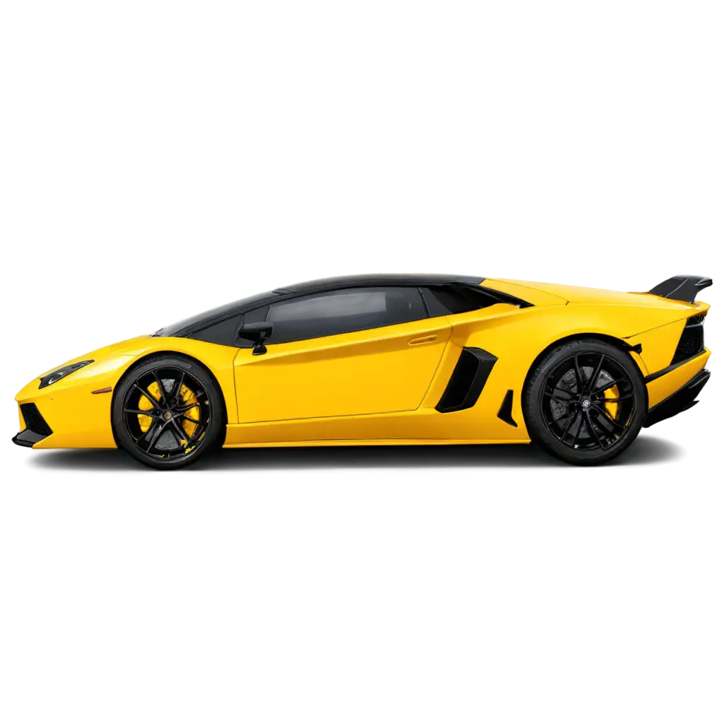 yellow lamborghini side view