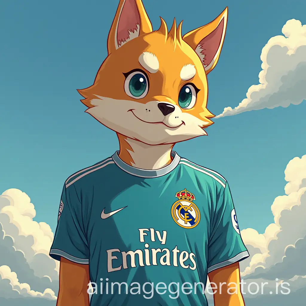 kirua in hunter x hunter with the jersey of real Madrid