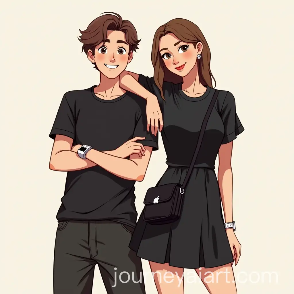 Lewis-and-Maggie-in-Stylish-Black-Attire-with-Accessories