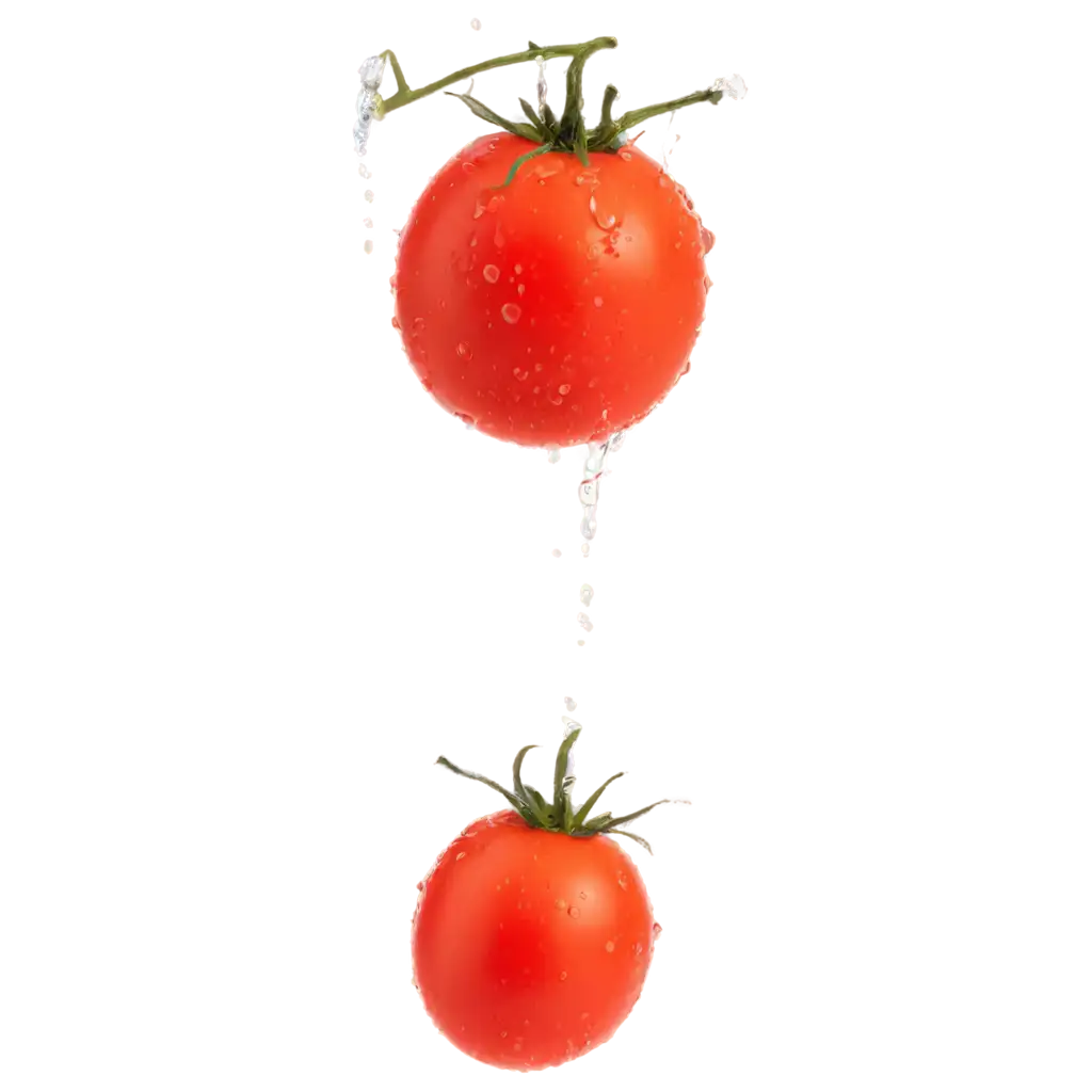 Realistic-Tomato-with-Water-Drops-PNG-Image-Creative-Lighting