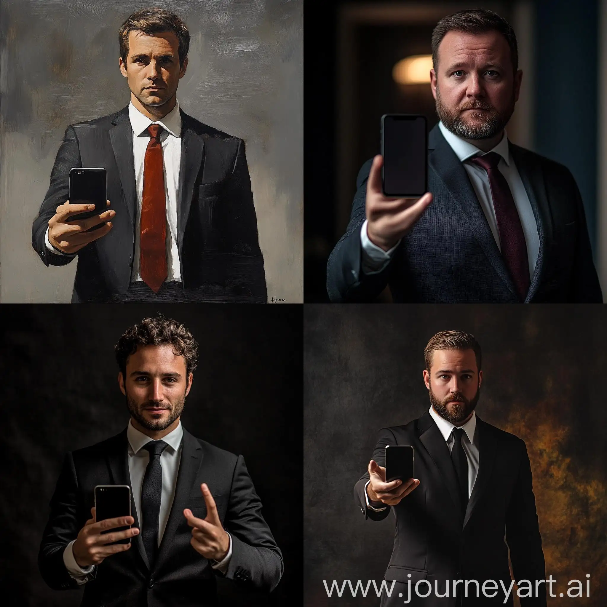 Businessman-in-Suit-Showing-Smartphone-Screen