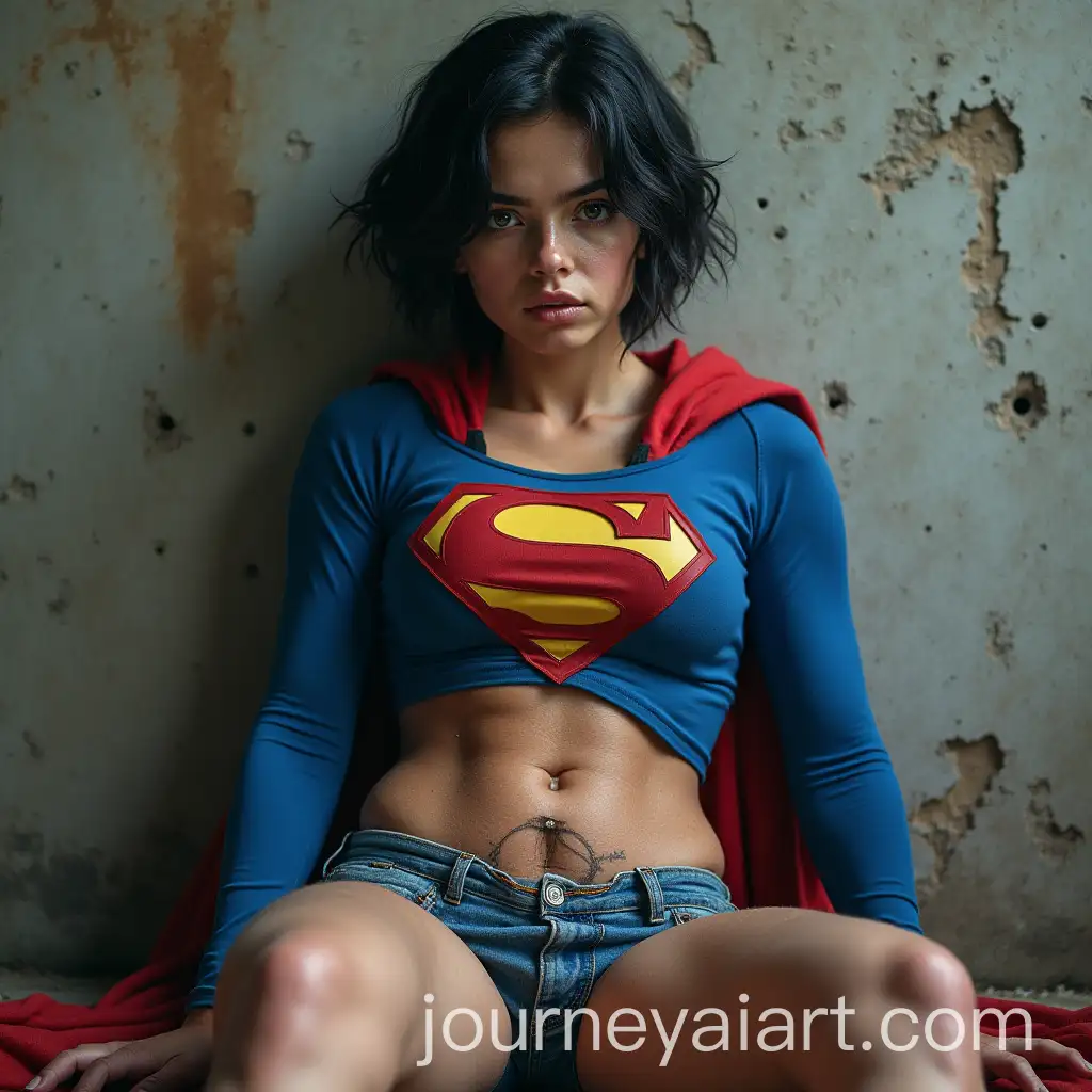 BattleWeary-Supergirl-with-Exposed-Abs-and-Muscular-Frame-in-Defiant-Pose