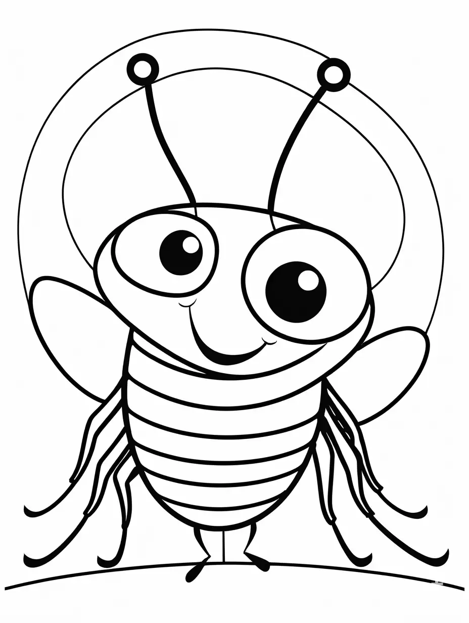 Playful-Cartoon-Flea-Coloring-Page-for-Kids-Happy-Jumping-Flea-Line-Art