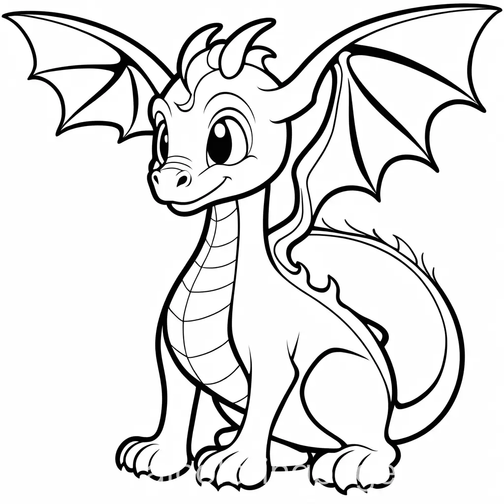 Dragon-Coloring-Page-Simple-Black-and-White-Line-Art-for-Kids