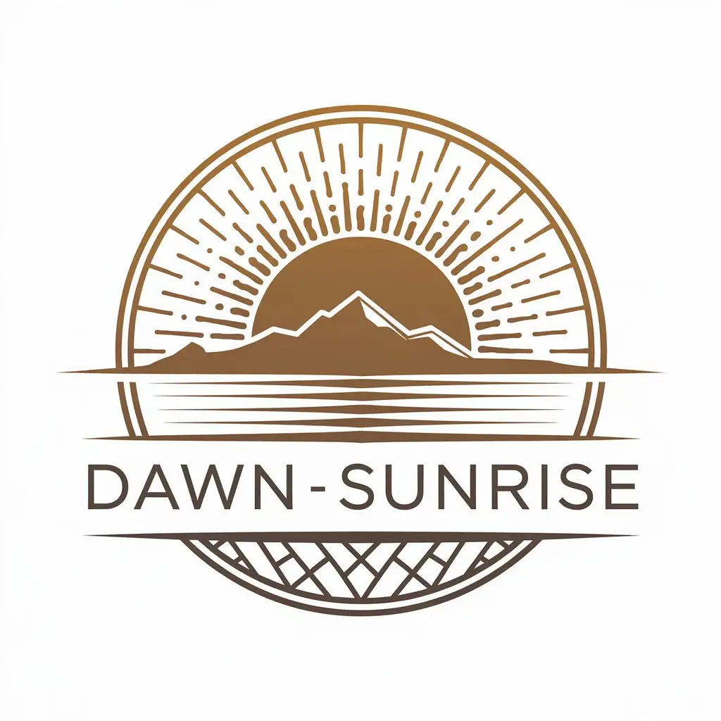 a vector logo design,with the text "Dawn-Sunrise", main symbol:source,Moderate,be used in Natural products industry,clear background