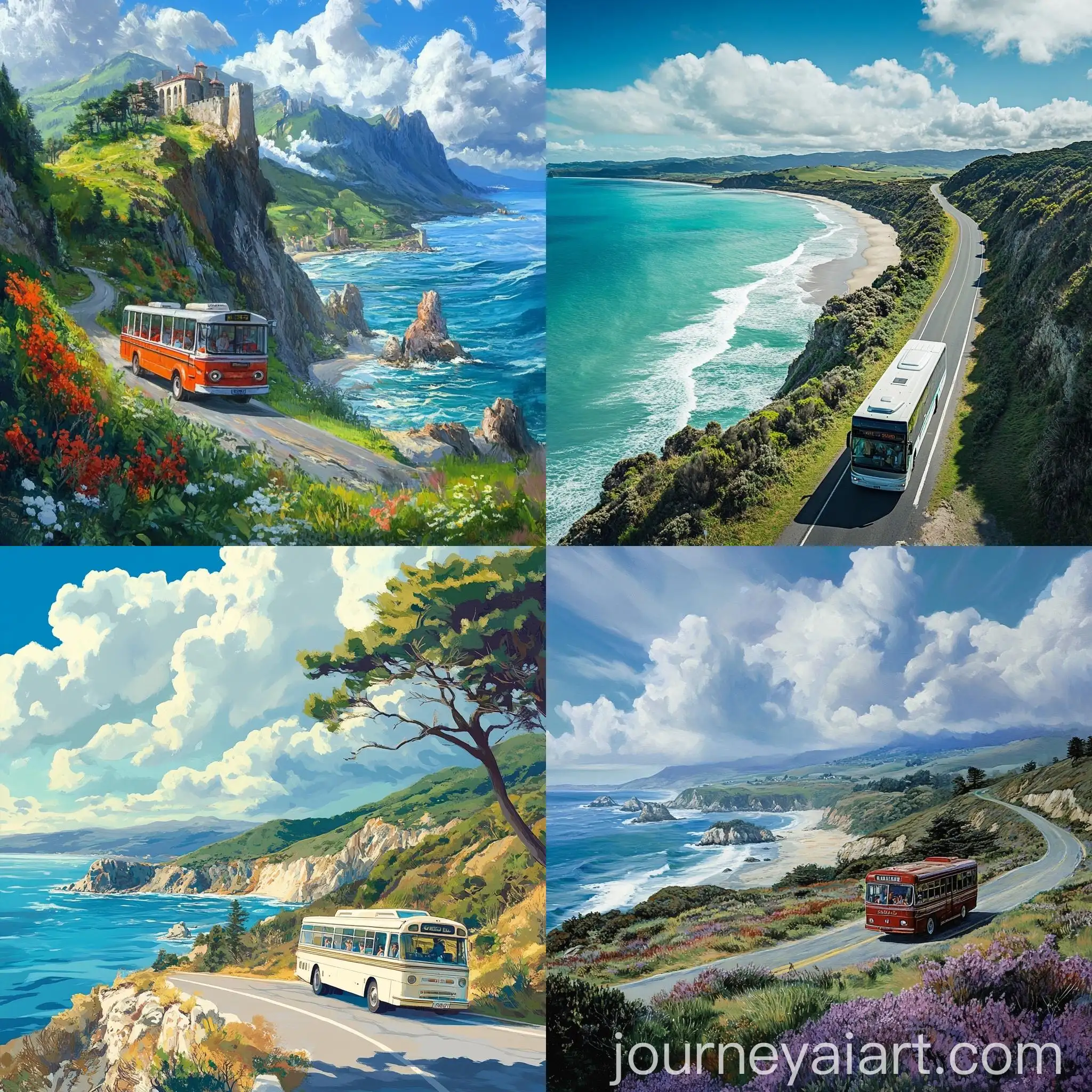 Tour-Bus-Traveling-Along-Picturesque-Coastline