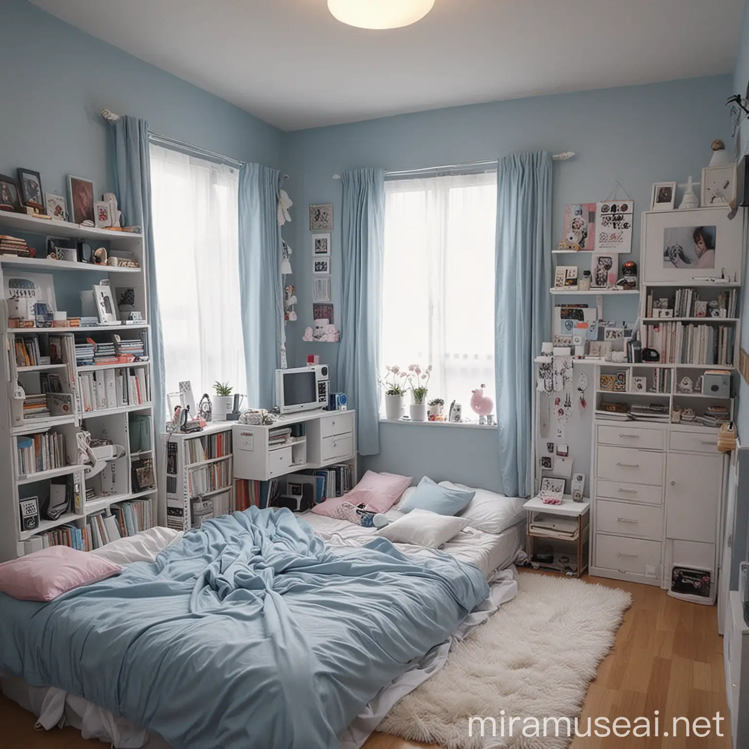 Colorful Japanese Styled Bedroom with Gyaru Harajuku and Y2K Influences