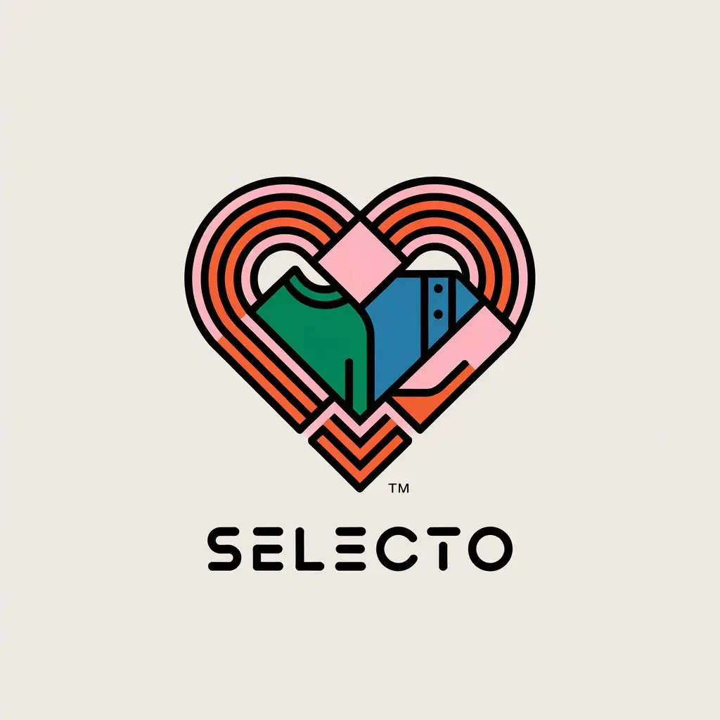 LOGO Design For Selecto Heart and Clothes Symbol on Clear Background