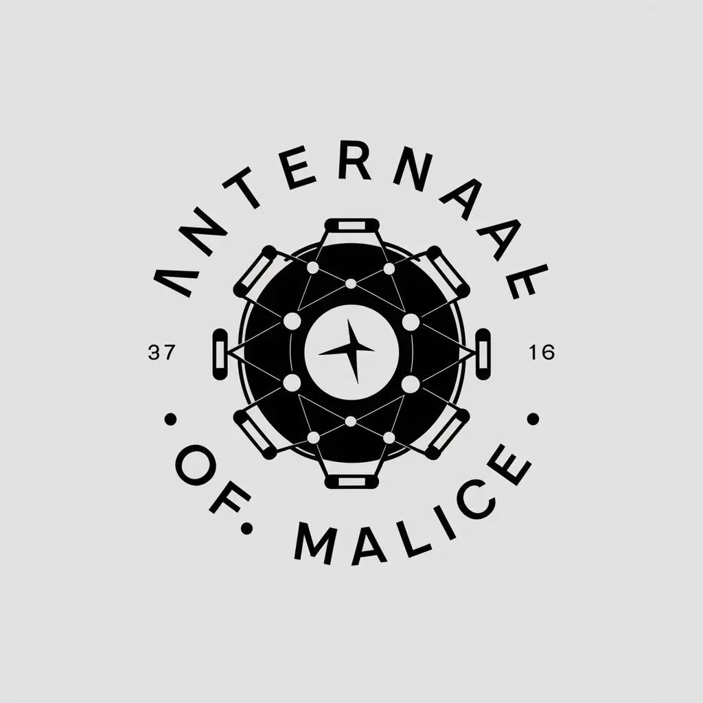 a vector logo design,with the text "Internal-of-Malice", main symbol:Network, Cyberpunk,Minimalistic,be used in Technology industry,clear background