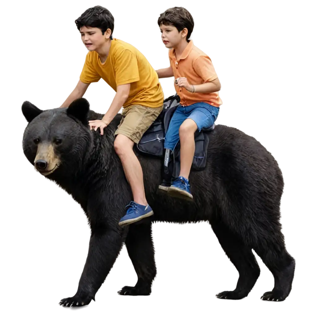 Adolescent-Boy-Riding-a-Bear-PNG-Image-Creative-Concept-with-Comasas