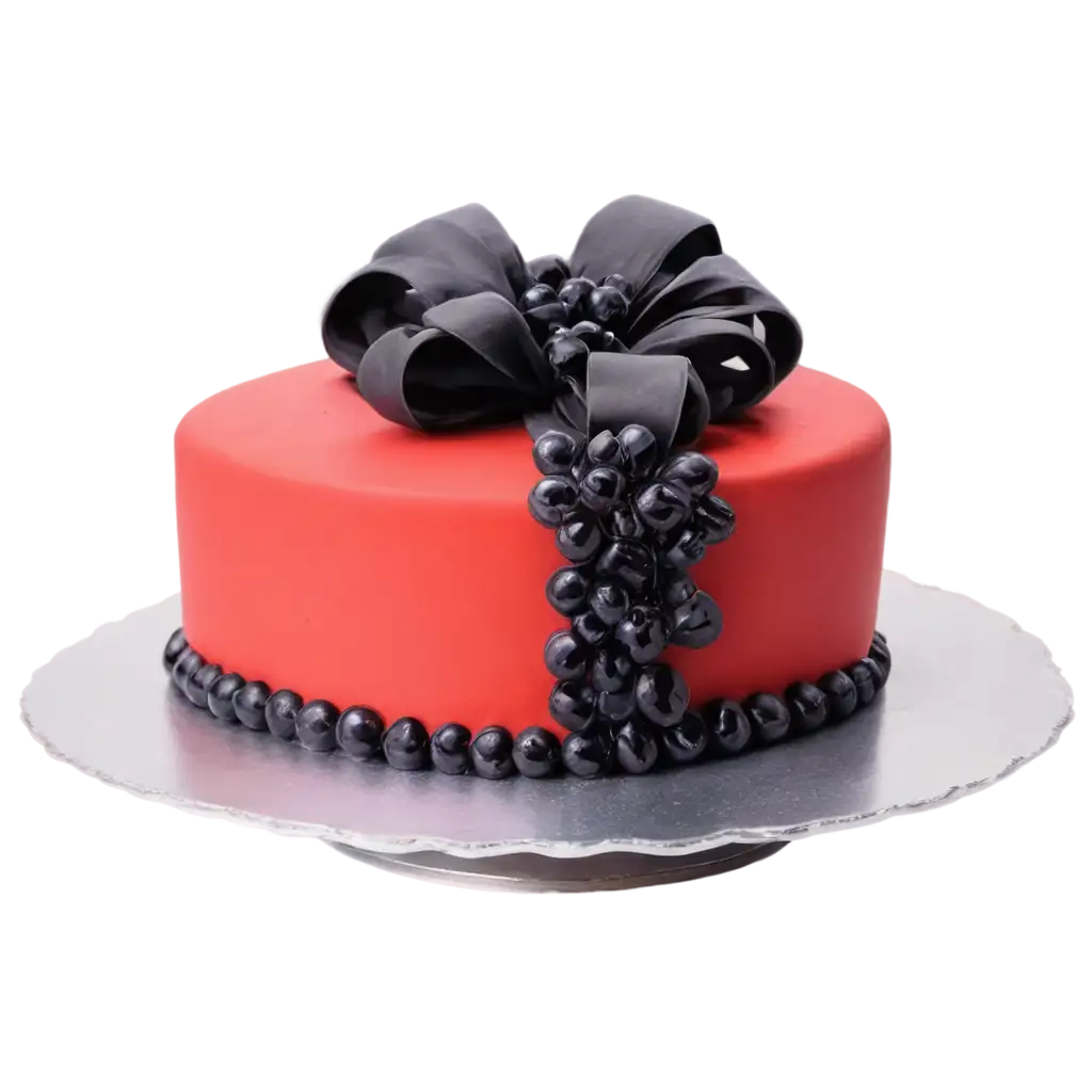 Beautiful-Red-and-Black-Cake-with-Glassy-Finish-Stunning-PNG-Image-Creation