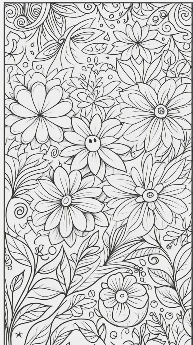 Simple and Relaxing Coloring Book by Coco Woy with Simple Borders