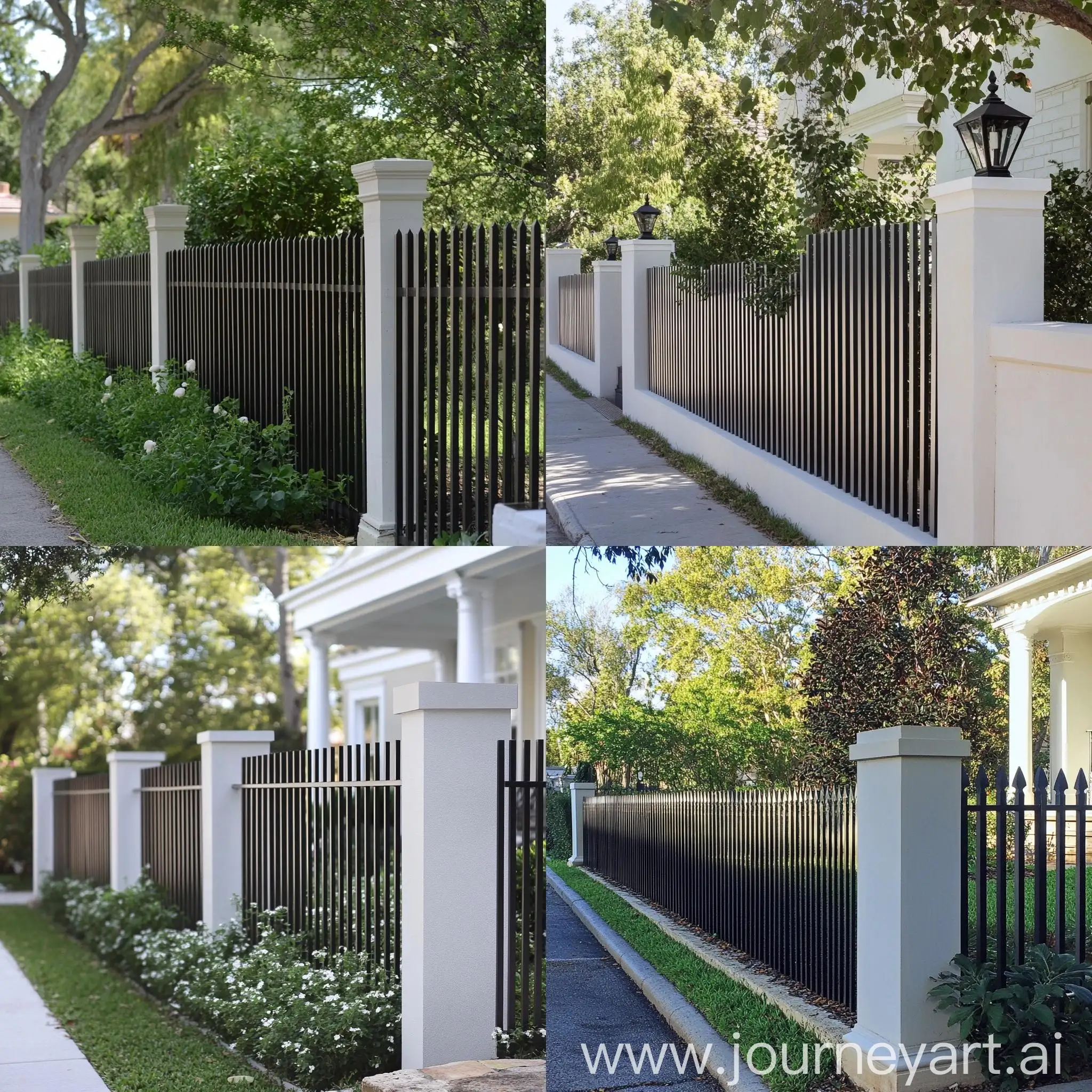 Replacing-White-Concrete-Fence-Posts-with-Thin-White-Iron-Posts