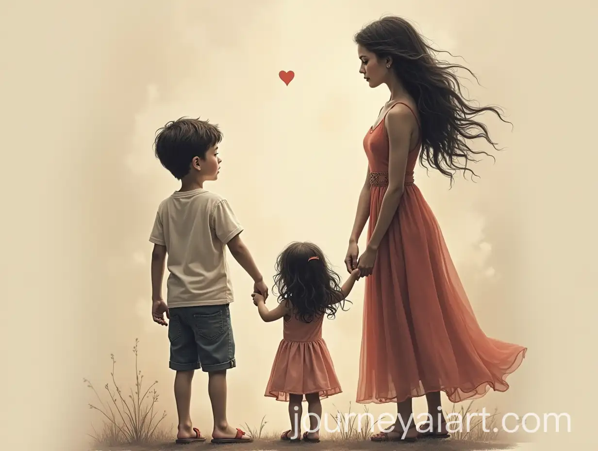 AI-Image-ExpansionA-Boy-and-His-Sister-Holding-Hands-with-Symbolic-Mother-Figure-Representing-Love-and-Hope