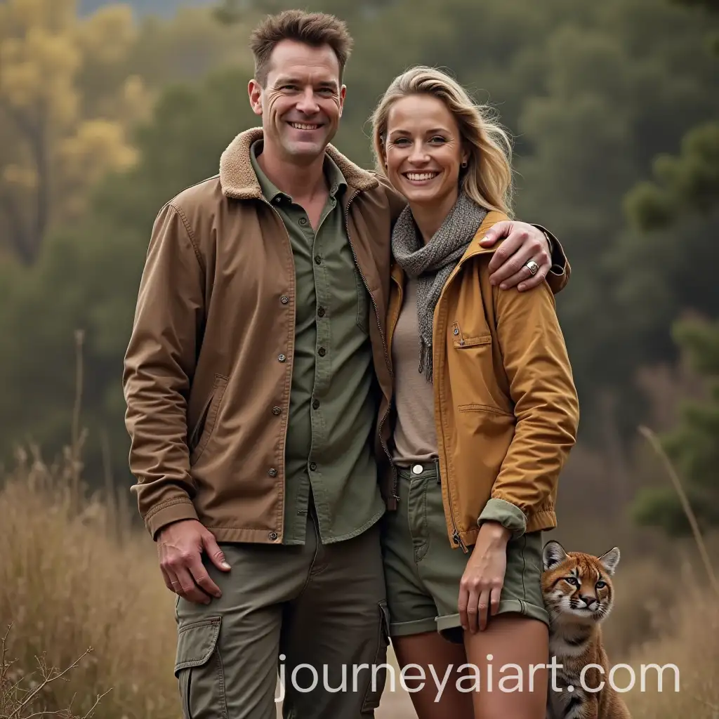 Boy-Meditating-with-His-Cougar-in-Natural-Harmony