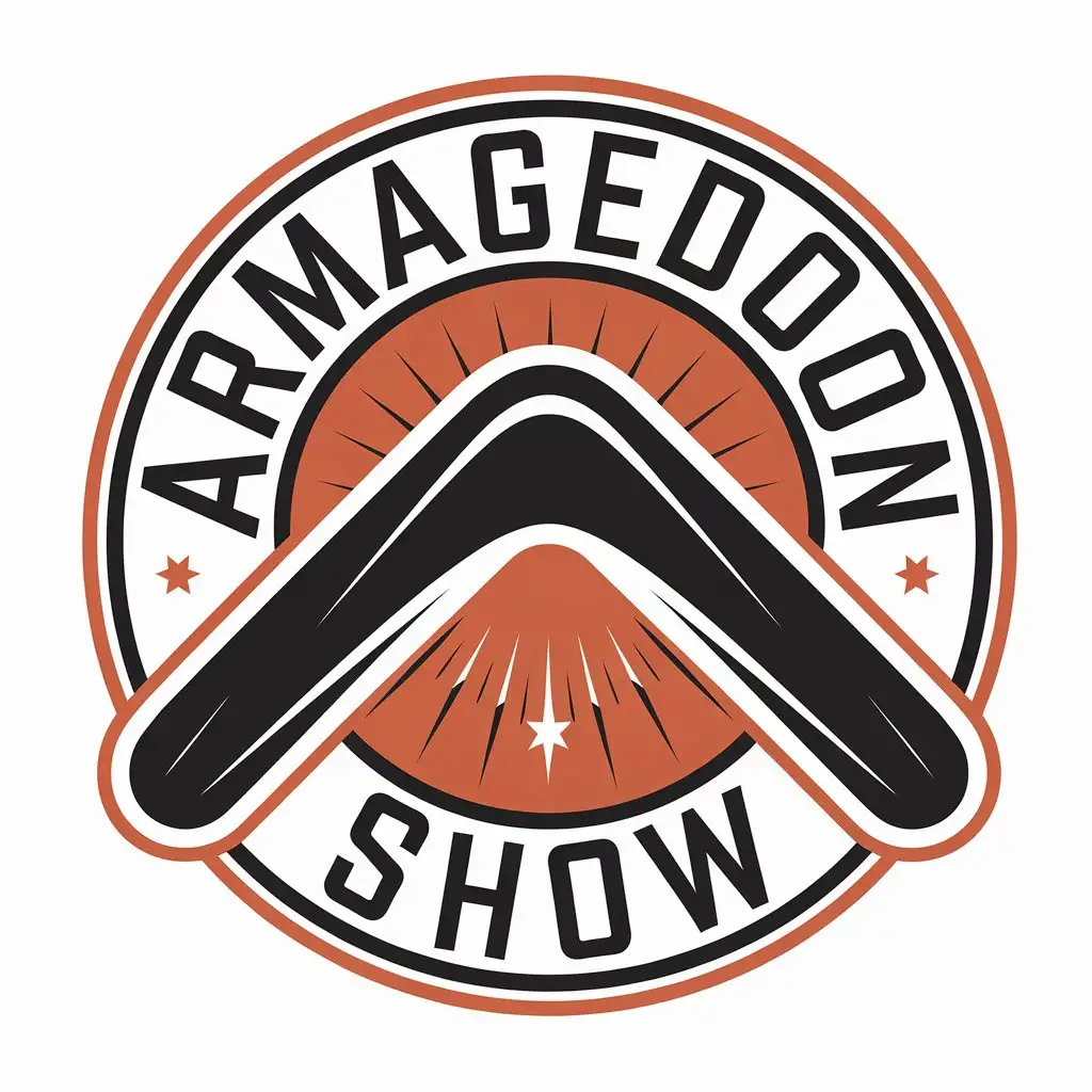 LOGO-Design-for-Armageddon-Show-Boomerang-Symbol-with-Nonprofit-Aesthetics