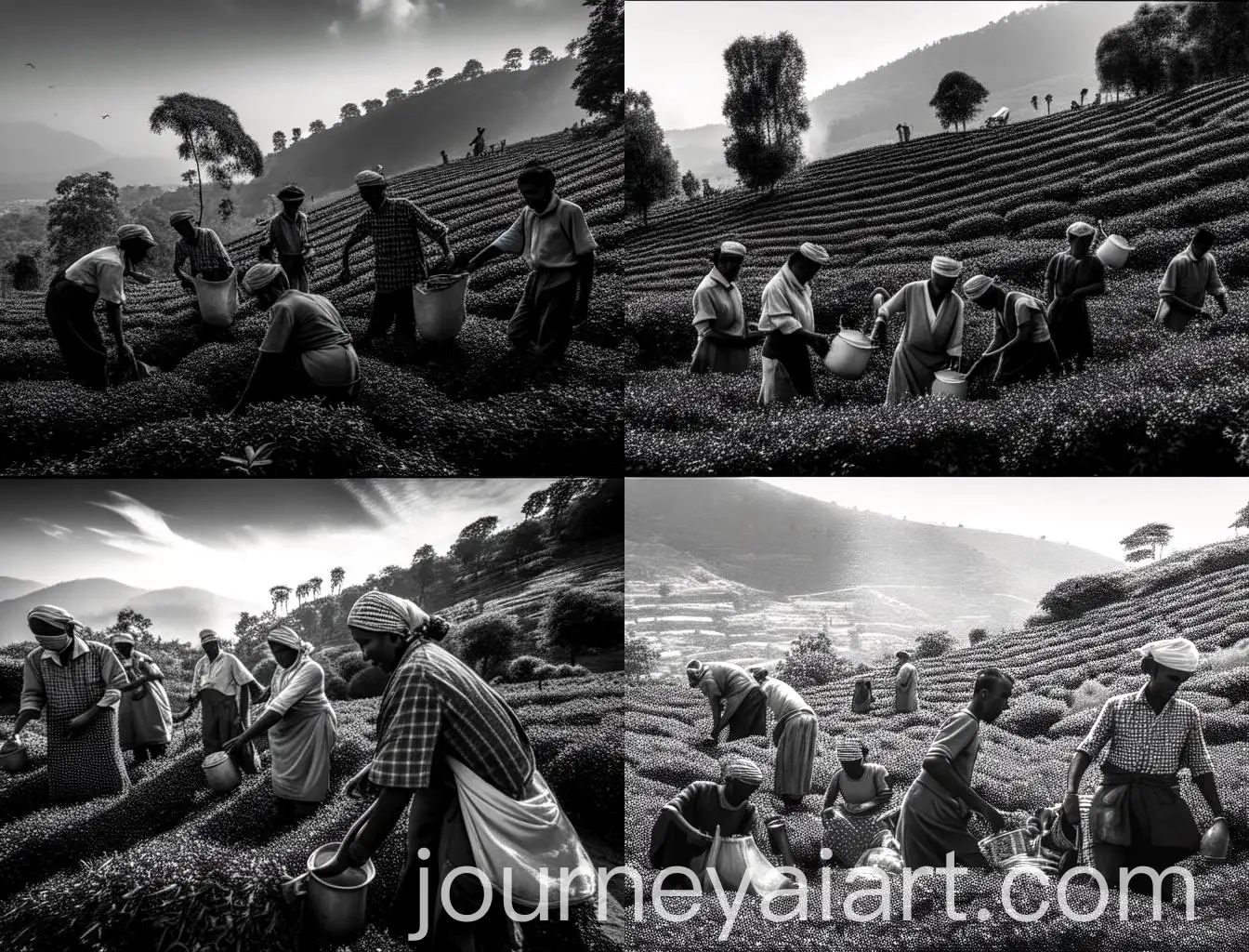 South-Indian-Workers-Harvesting-Tea-Leaves-in-Munnar-Hills
