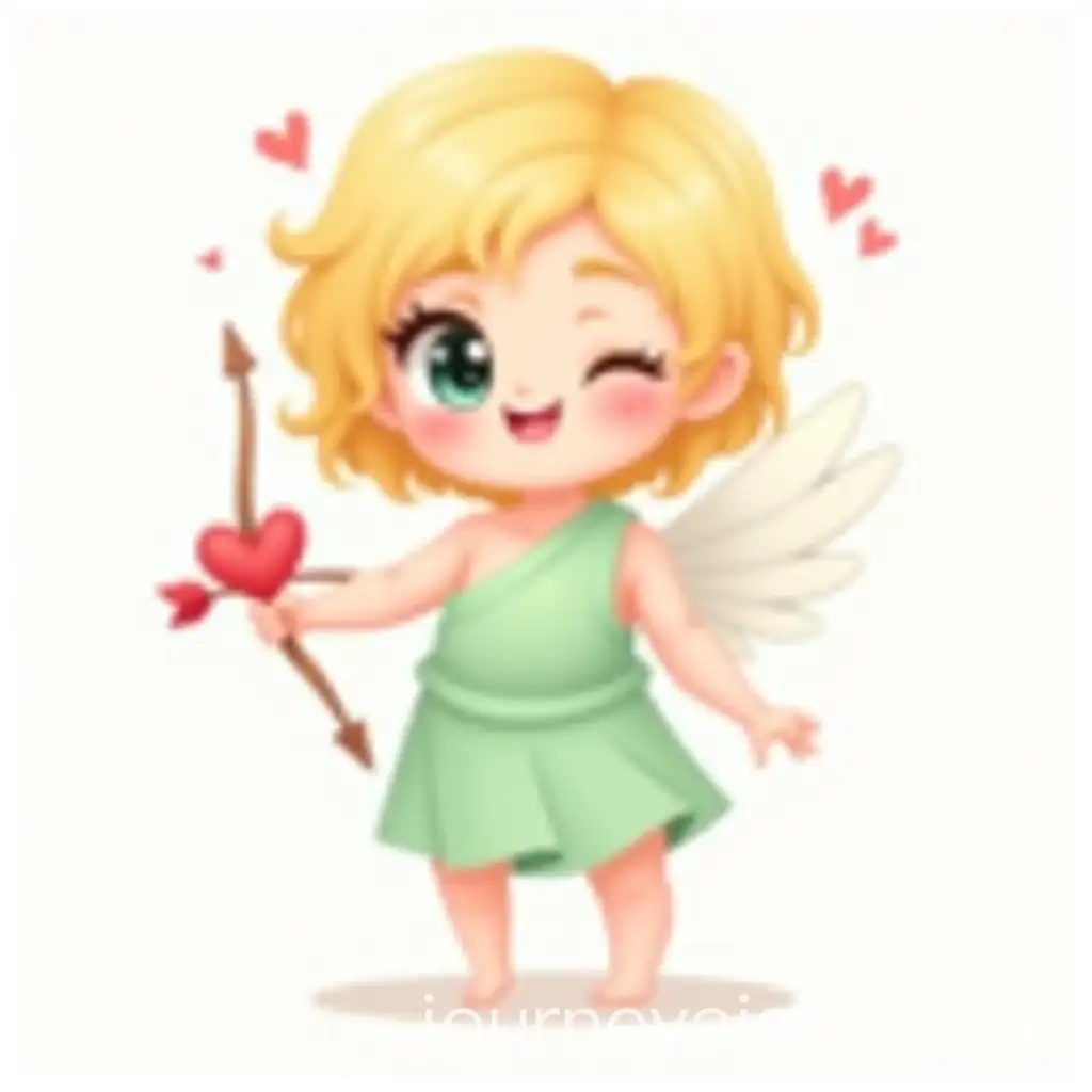 Cute-Cartoon-Female-Cupid-with-HeartShaped-Bow-and-Playful-Pose