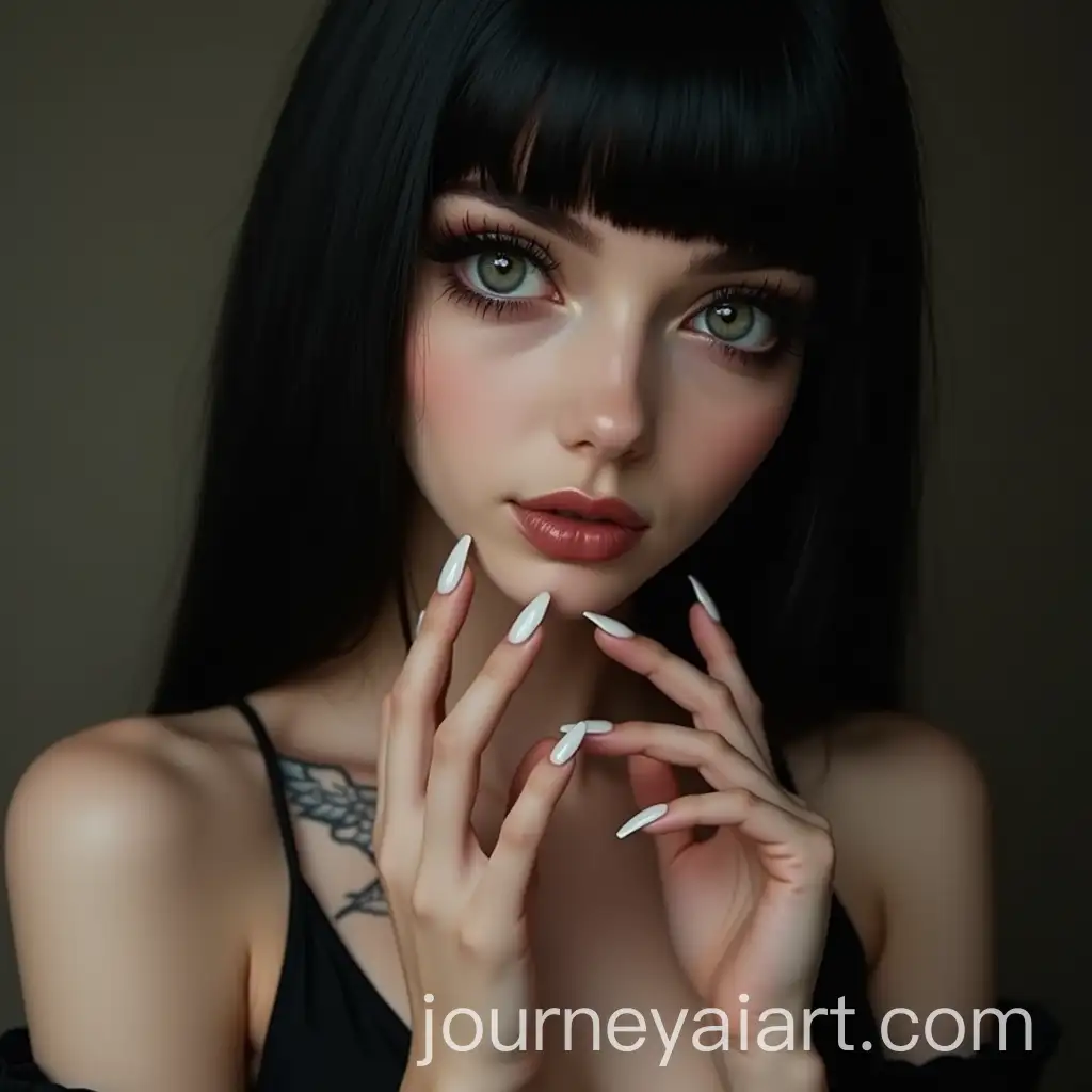 Stylish-Portrait-of-a-Woman-with-Angel-Tattoo-and-Smoky-Makeup