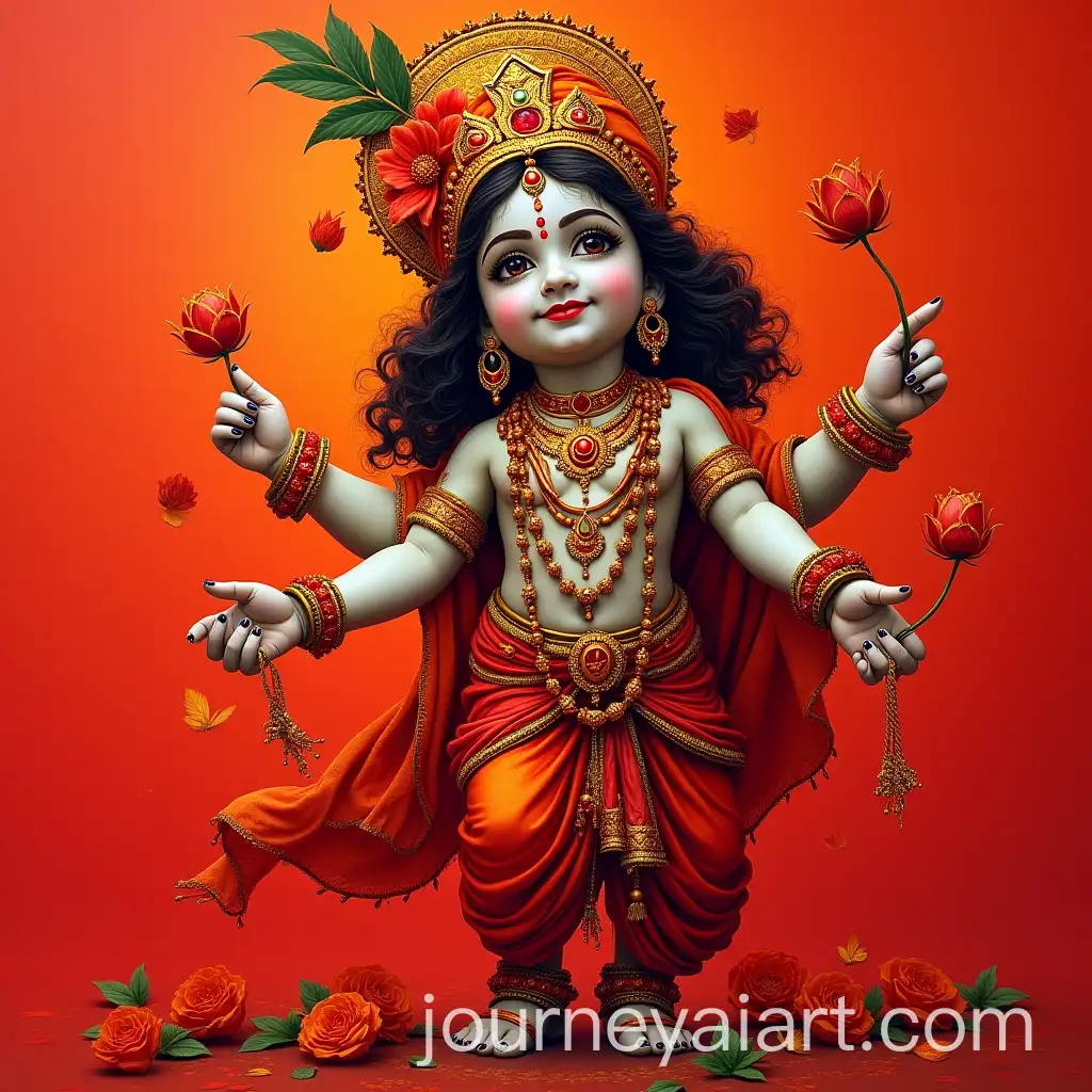 Traditional-Artwork-of-RedColored-Shree-Krishna