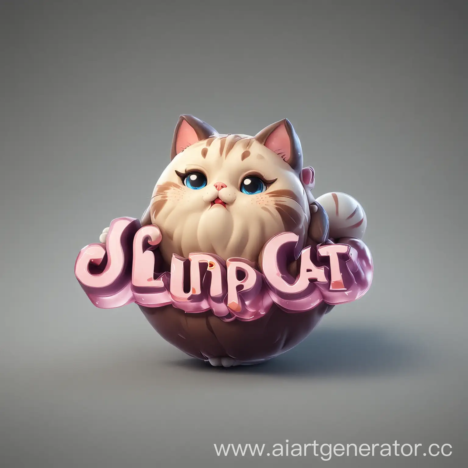 Plump-Cat-3D-Logo-Design