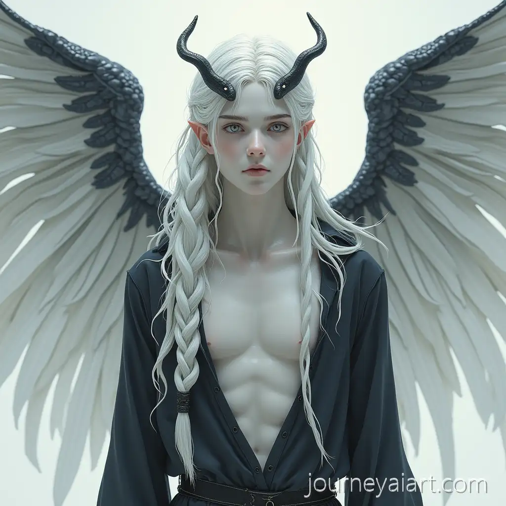 MaleWhitehaired-serpent-oc-OC-with-Serpent-Eyes-Angel-Wings-and-Snake-Lower-Body