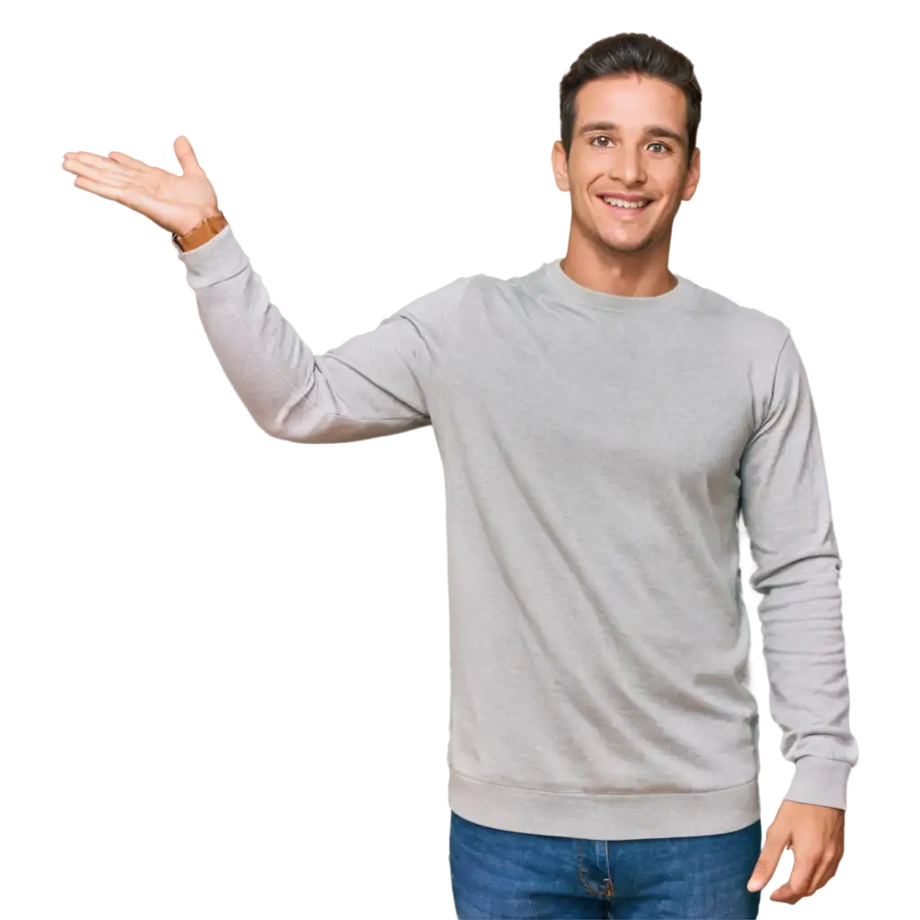 PNG-Image-of-a-Man-Wearing-a-Gray-Long-Sleeves-Waving-Hi-Enhance-Online-Presence