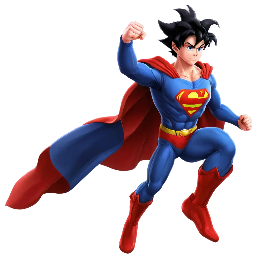 Goku-as-Superman-PNG-HighQuality-Image-for-Digital-Art-and-Design