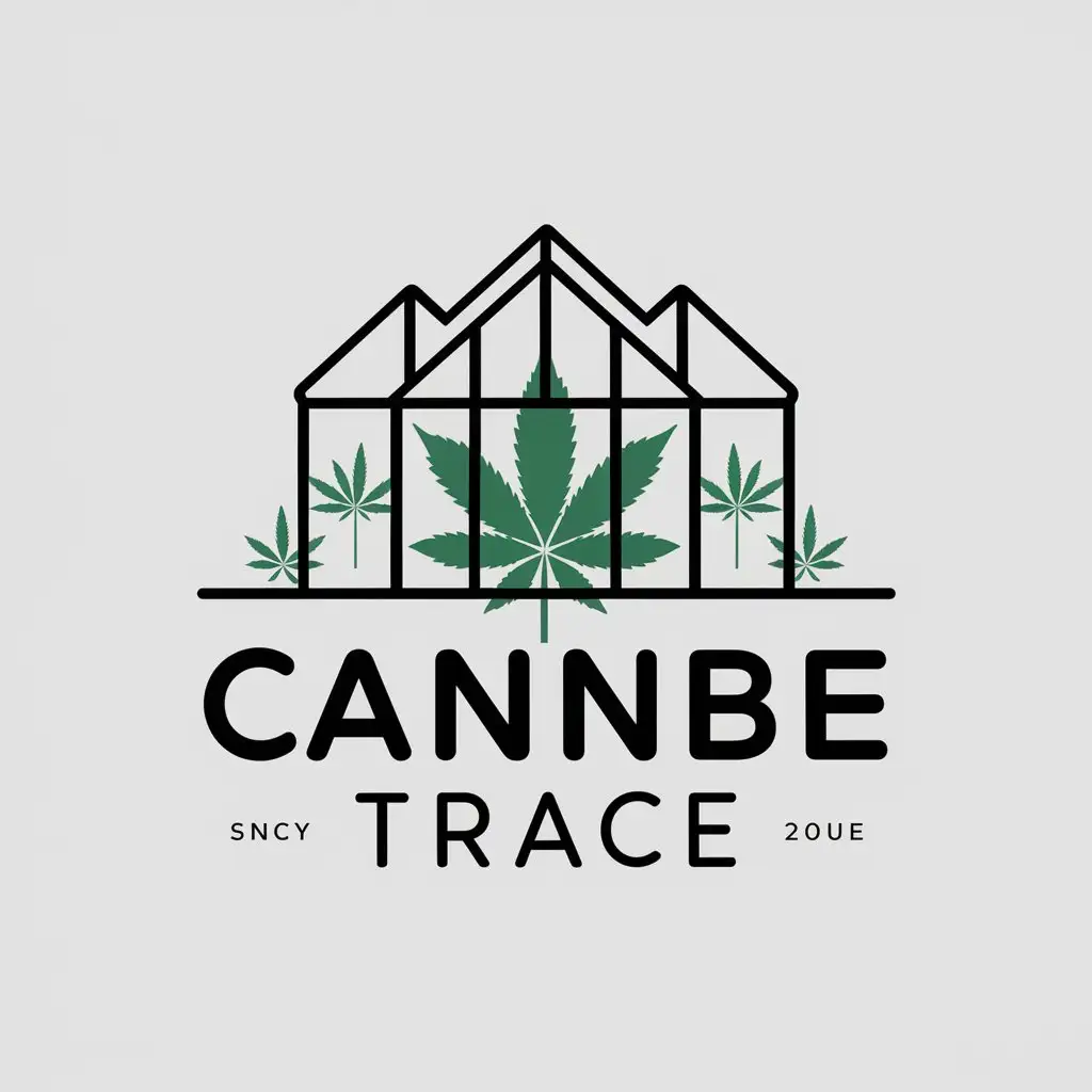 LOGO Design for CANNBE TRACE Cannabis Greenhouse Vector Logo on Clear Background