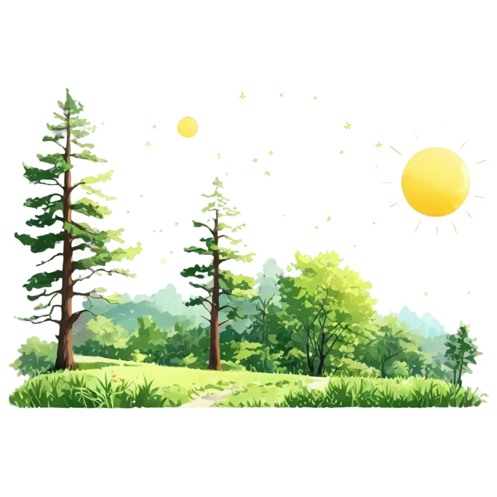 Anime-Natural-Ecosystem-with-Sun-PNG-Vibrant-and-Playful-Illustration-for-Creative-Projects