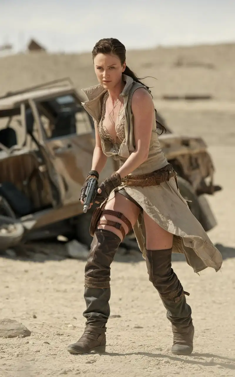 Cinematic-PostApocalyptic-Desert-Raider-Woman-Hunting